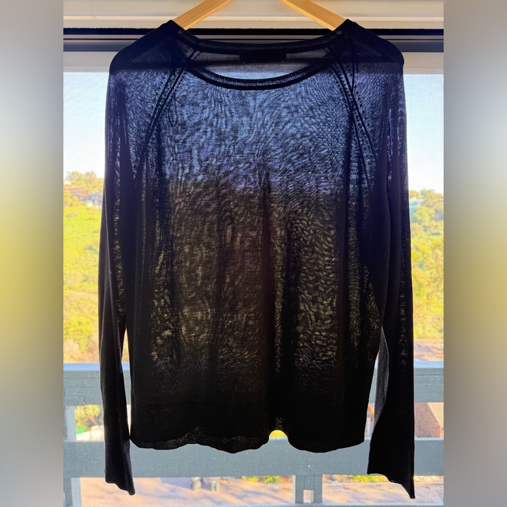 Zara Basic Black Pullover Lightweight Knit Fabric… - image 2